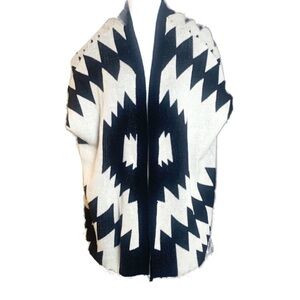Boho Cardigan Small Tribal Aztec Black White
Coachella Festival
